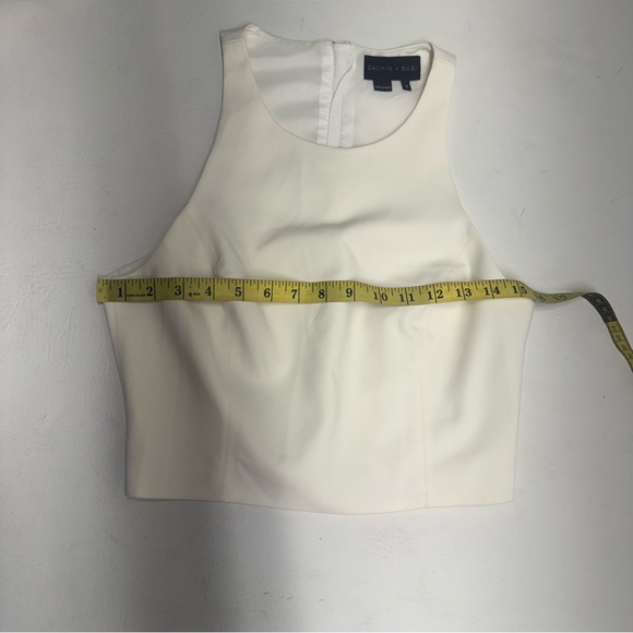 Sachin + BABI racer back crop top Elegant White Sleeveless Top S - Picture 6 of 8